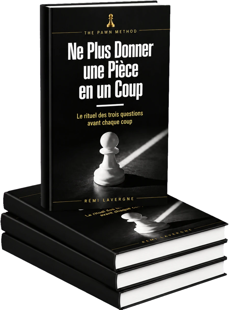 Plusieurs exemplaires du livre Ne Plus Donner une Pièce en un Coup, empilés